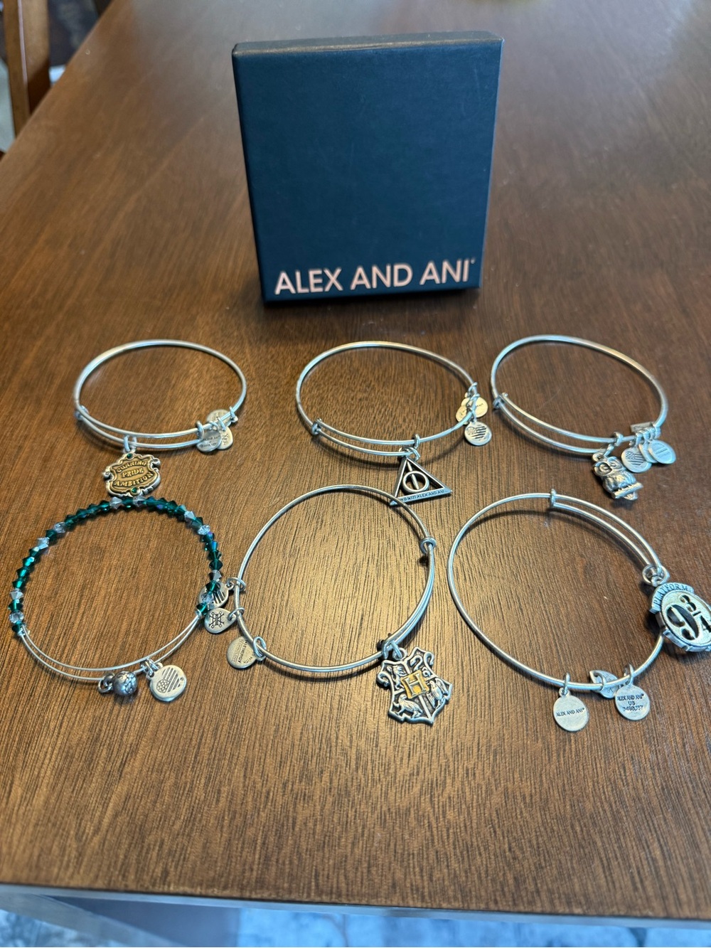 Alex and Ani Harry Potter Collection bracelets. Set of 6.
